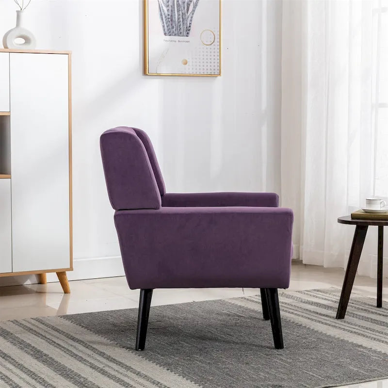 Fauteuil d'appoint ergonomique en velours doux pour le salon