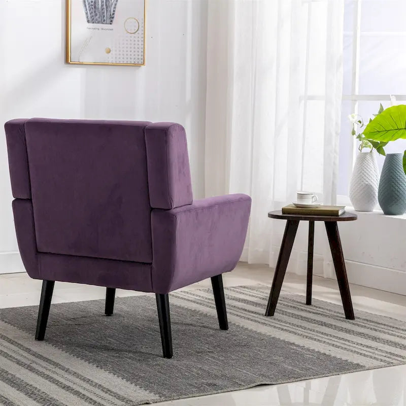 Fauteuil d'appoint ergonomique en velours doux pour le salon