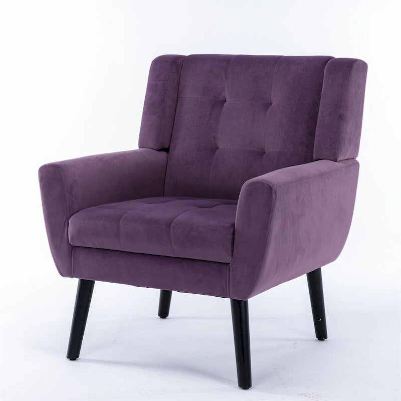 Fauteuil d'appoint ergonomique en velours doux pour le salon