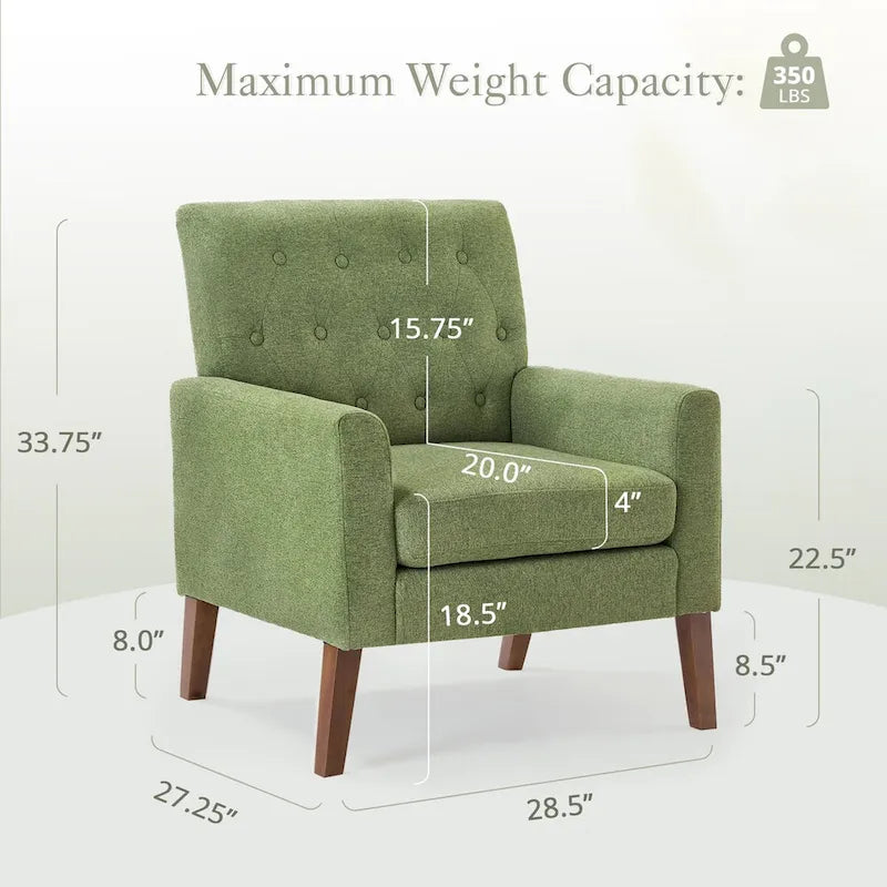 Fauteuil d'appoint en lin, fauteuil de salon confortable avec accoudoirs, fauteuil capitonné, fauteuils modernes, lot de 2