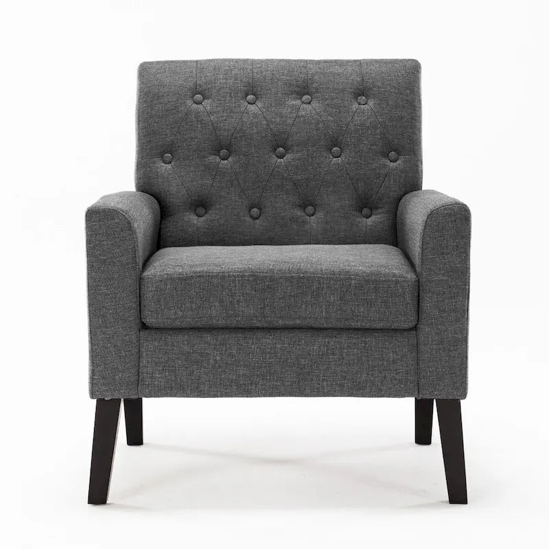 Fauteuil d'appoint en lin, fauteuil de salon confortable avec accoudoirs, fauteuil capitonné, fauteuils modernes, lot de 2