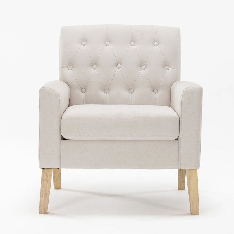 Fauteuil d'appoint en lin, fauteuil de salon confortable avec accoudoirs, fauteuil capitonné, fauteuils modernes, lot de 2