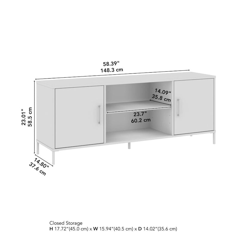 Meuble TV 58W avec portes et étagères
