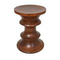 Table d'appoint géométrique en bois faite à la main - Marron