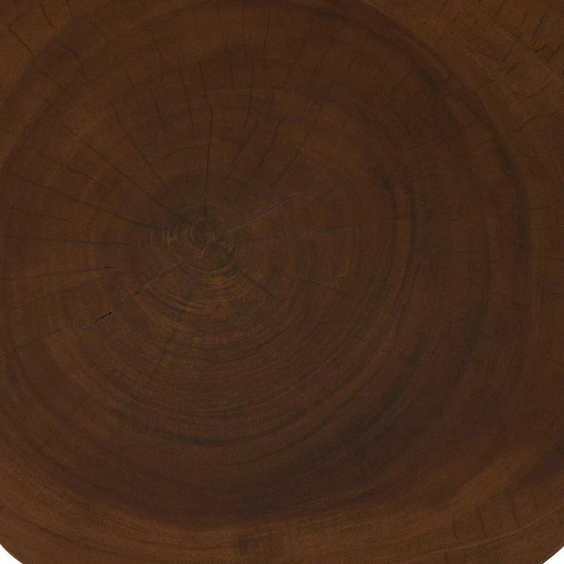 Table d'appoint géométrique en bois faite à la main - Marron