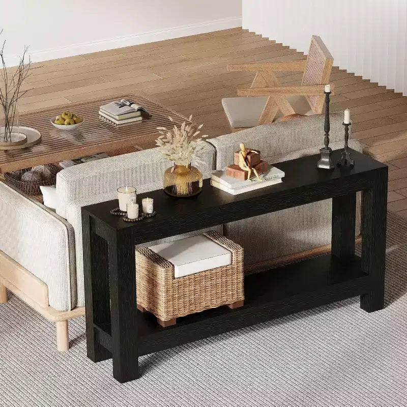 63 Entryway Console Table with 2 Drawers, Narrow Wooden Sofa Table for Living Room, Hallway, or Foyer, Accent Storage Table