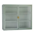Double Glass Door Wall Cabinet Storage Cabinets with Enough Storage Space, Doors Detachable Shelves Wall Cabinet Practical Tool Storage Chest