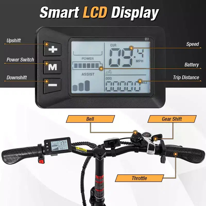 Costway Folding Electric Mountain Bike for Adults with 20 Fat Tires 750W Brushless Motor 54V 13Ah UL2849