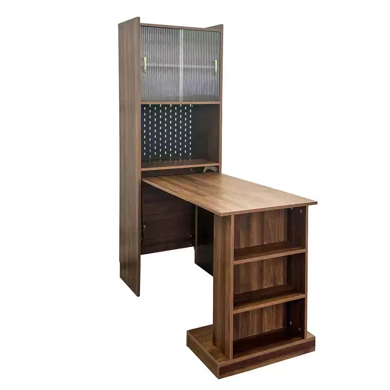 GDFStudio Sinclair Modern 36 Wood Folding Study Table with Storage