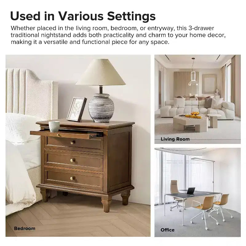 Giorgio 3 - Drawer end table with Built-In Outlets Set of 2|HULALA HOME