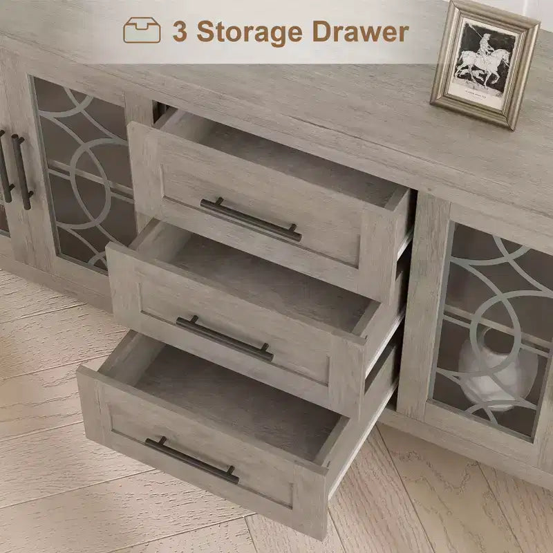 TV Stands with Storage Drawers, TV Entertainment Center, TV Console Table for Living Room Bedroom, Storage Cabinet