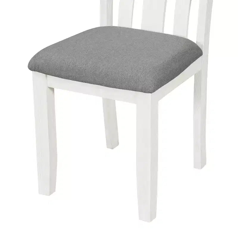 Farmhouse Extendable Dining Table Set for 6, Rectangular Table and 6 Upholstered Chairs