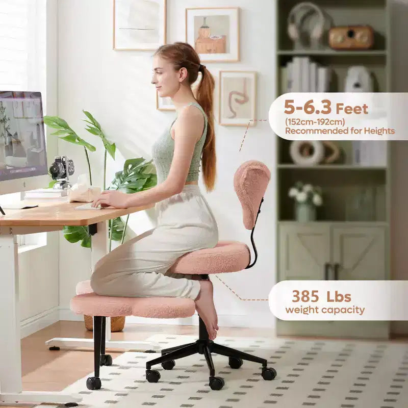 Pinmoco Ergonomic Criss Cross Office Chair, Height Adjustable Meditation Chair, 360 Swivel, Lumbar Support, Task and Office Chair, ADHD Chair