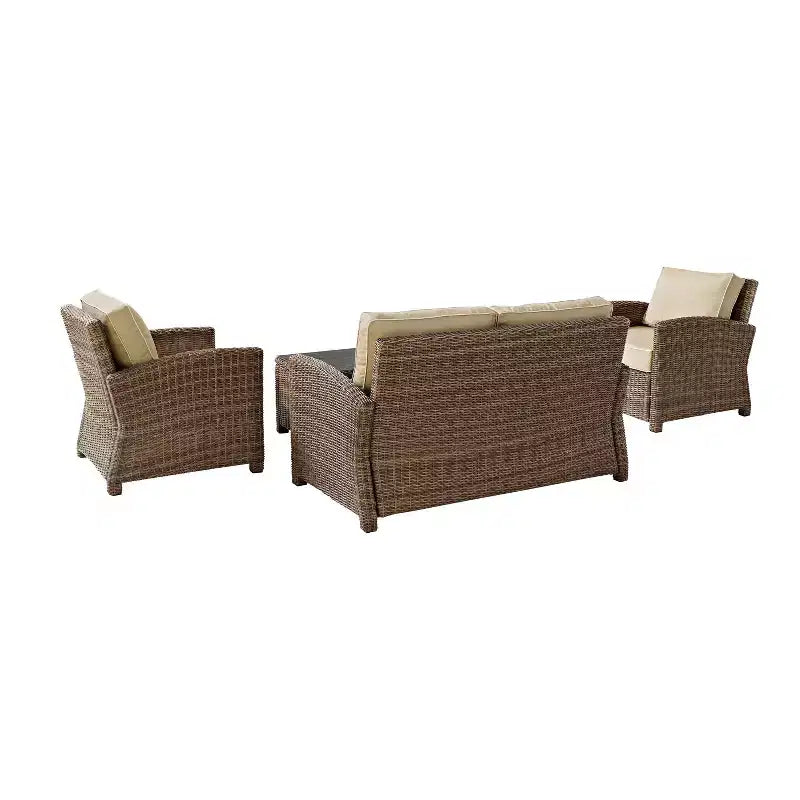 Bradenton 4pc Outdoor Wicker Conversation Set - Crosley