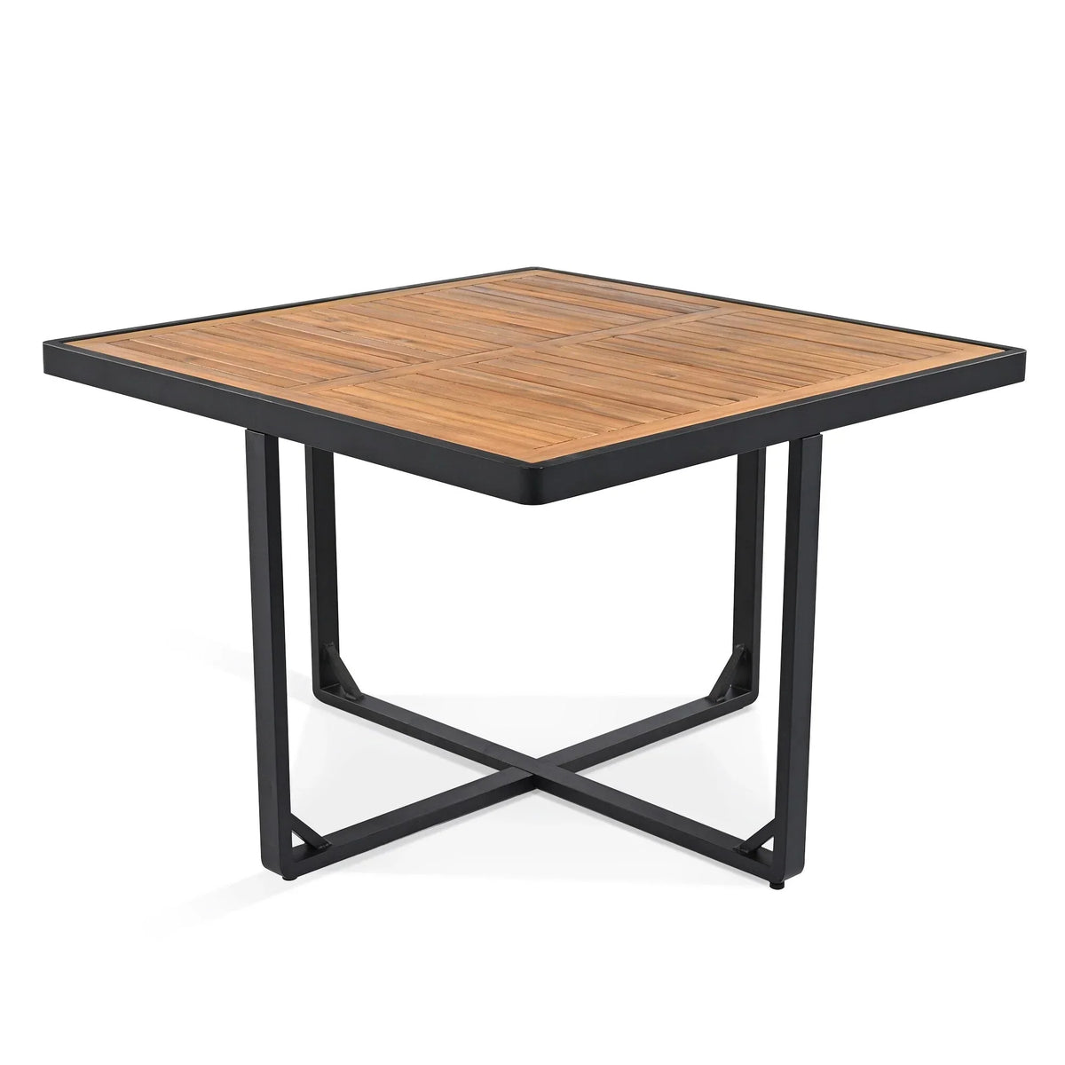 18-Pieces Acacia Wood Patio Dining Set, 8 Cushioned Chairs & 8 Ottomans & 2 Square Table